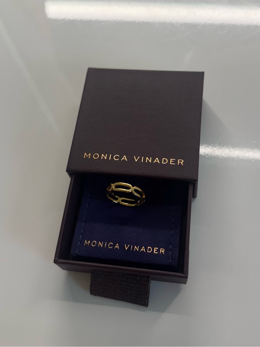 MONICA VINADER Paperclip Stacking Ring - Picture 2 of 3